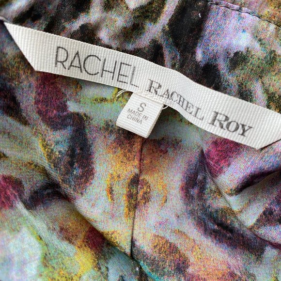 Blouse with Ruffles Jabot Blouse Designer Top RACHEL ROY Artsy Bohemian Unique S - Picture 3 of 10